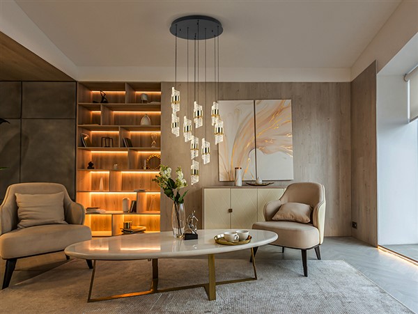 (image for) 9 Light Round Plate Pendant - Black/Gold